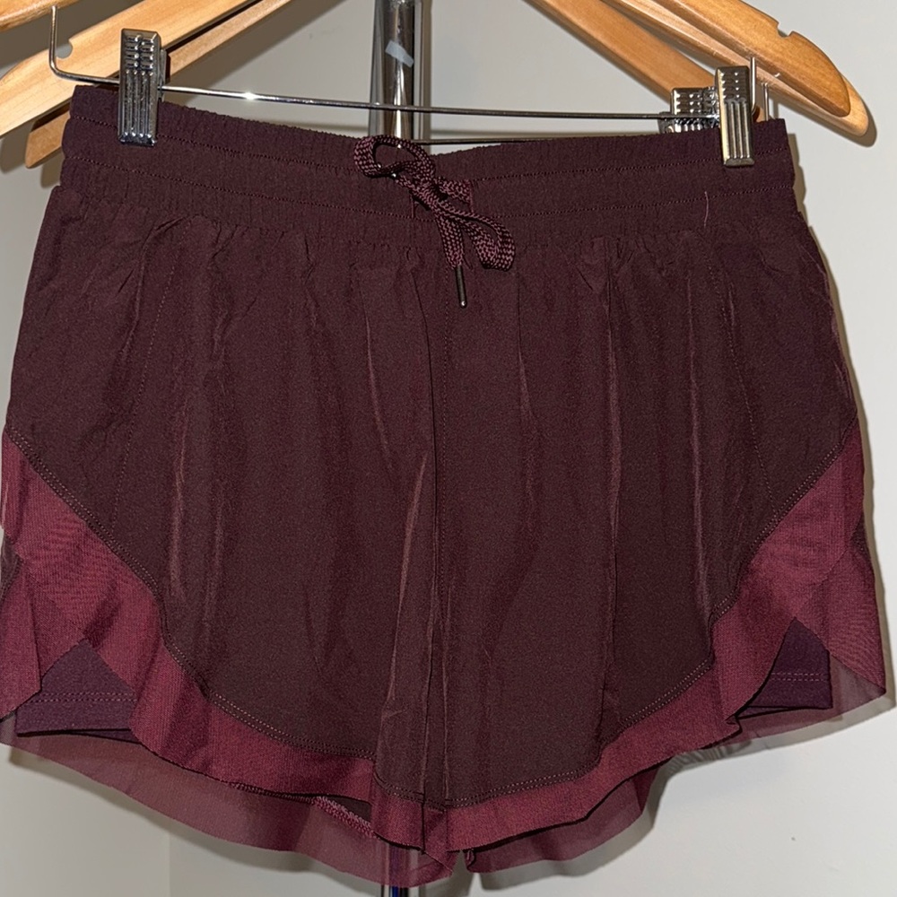 HALARA Purple Athletic Shorts with Layered Design